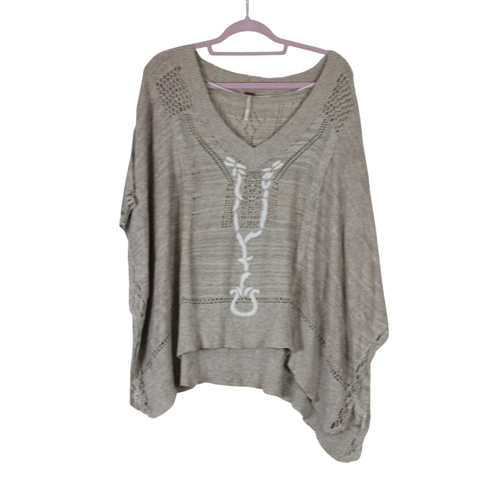 Boho Neutral Cottagecore Festival Wear Free People Precious Pointelle Poncho S